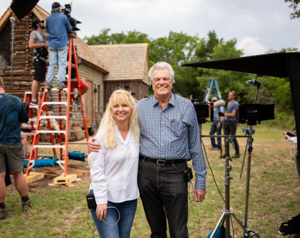 Tammy Lane with her father, Bobby Cox, during his visit on the set. (Courtesy of Capernaum Studios)