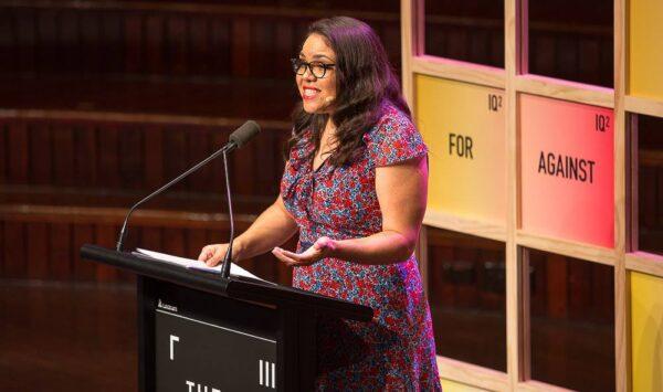 Northern Territory political leader Jacinta Nampijinpa Price speaking at an event. (Supplied)