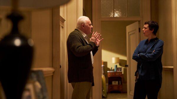 Anthony (Anthony Hopkins) is increasingly argumentative with his daughter, Anne (Olivia Colman), in “The Father.” (Sony Pictures Classics)