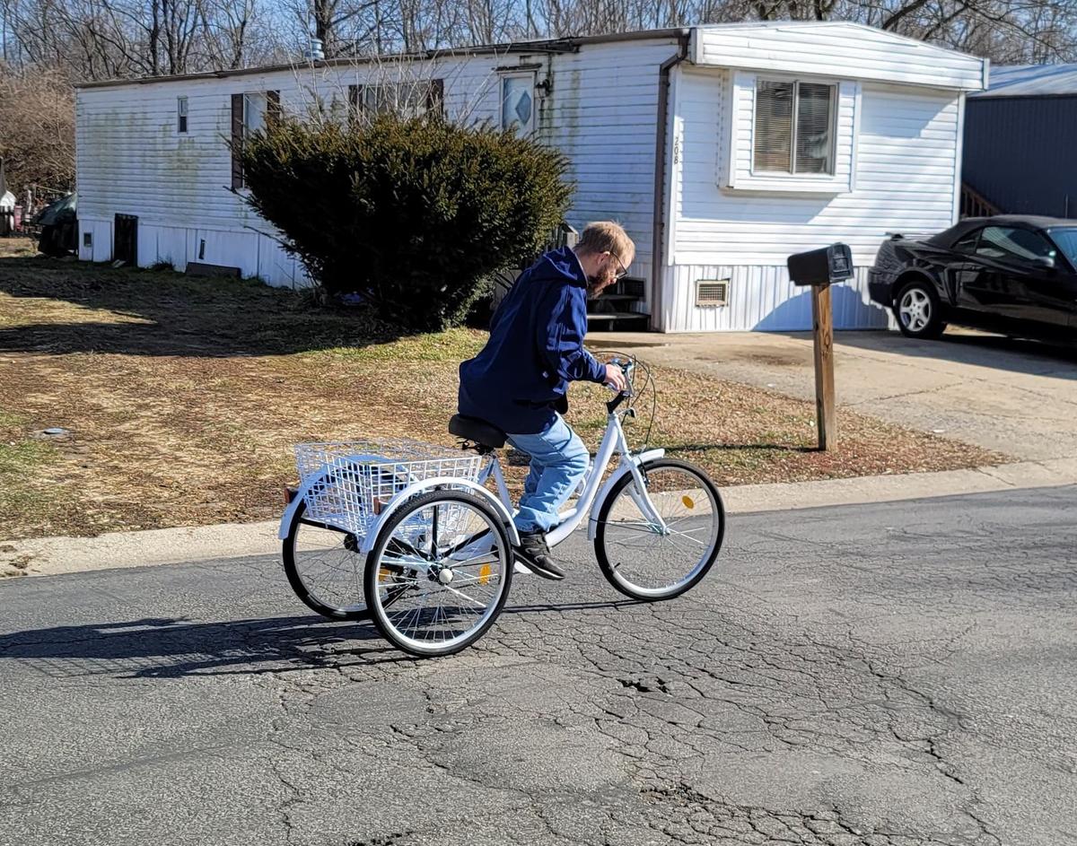 Matthew takes a spin on his new bike. (Courtesy of <a href="https://www.facebook.com/vduckettt">Venessa Duckett</a>)