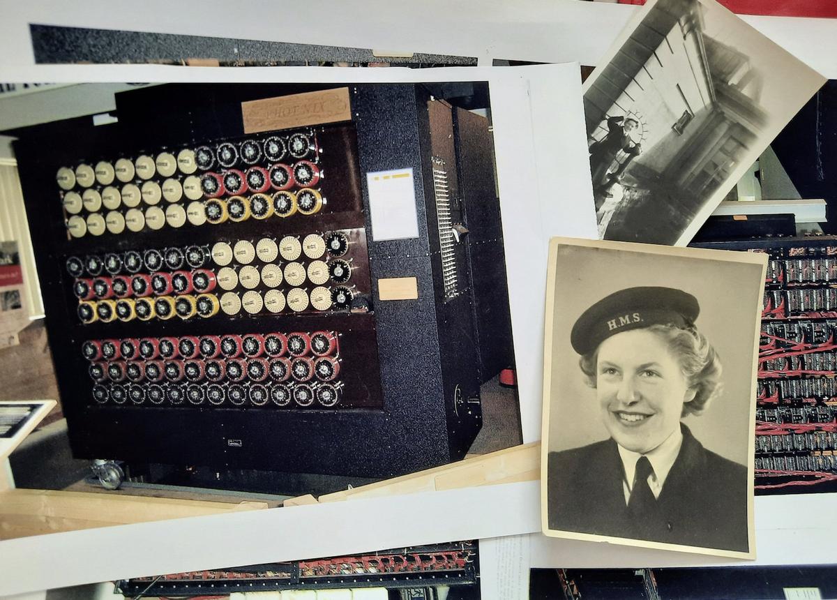 A photo of Marj Dodsworth, 96, who served at Bletchley Park outstation during WWII, working with the Enigma. (SWNS)