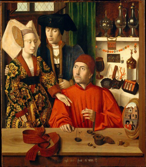 "A Goldsmith in His Shop," 1449, by Petrus Christus. Oil on oak panel; 39 3/8 inches by 33 3/4 inches. Robert Lehman Collection, 1975; Metropolitan Museum of Art. (Public Domain)