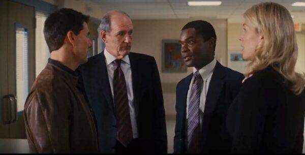 (L–R) Tom Cruise, Richard Jenkins, David Oyelowo, and Rosamond Pike in “Jack Reacher.” (Paramount Pictures)