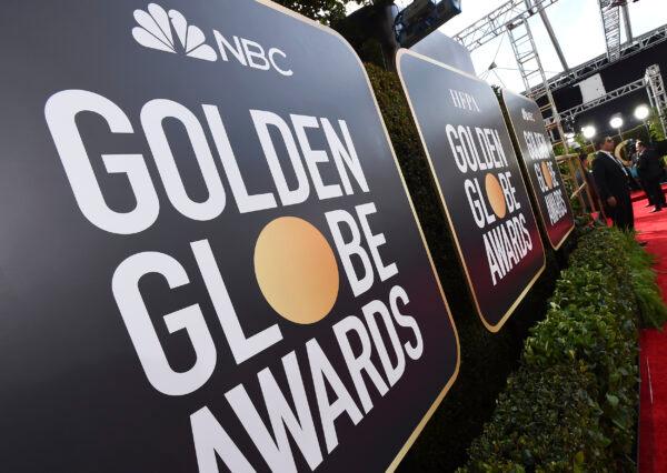 Signage promoting the 77th annual Golden Globe Awards and NBC appears in Beverly Hills, Calif., on Jan. 5, 2020. (Jordan Strauss/Invision/AP)
