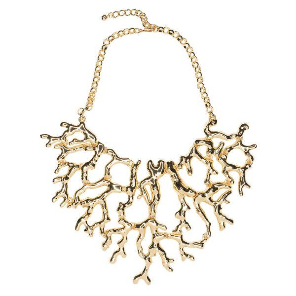 Polished gold coral branch necklace by Kenneth Jay Lane. (Courtesy of Kenneth Jay Lane)