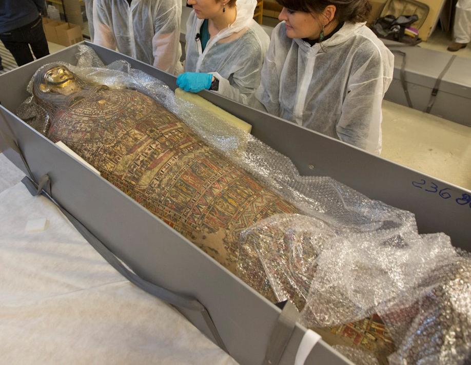 Researchers in Warsaw, Poland, discovered that a mummy, once thought to be a male priest, is actually that of a pregnant woman believed to be in her 20s. (Courtesy of B. Bajerski/Muzeum Narodowe w Warszawie via <a href="http://warsawmummyproject.com/en">Warsaw Mummy Project</a>)