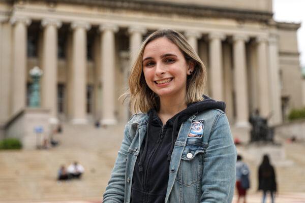 Courtney Treglia, a postgraduate student at Teachers College at Columbia University in New York City on May 10, 2021. (Samira Bouaou/The Epoch Times)