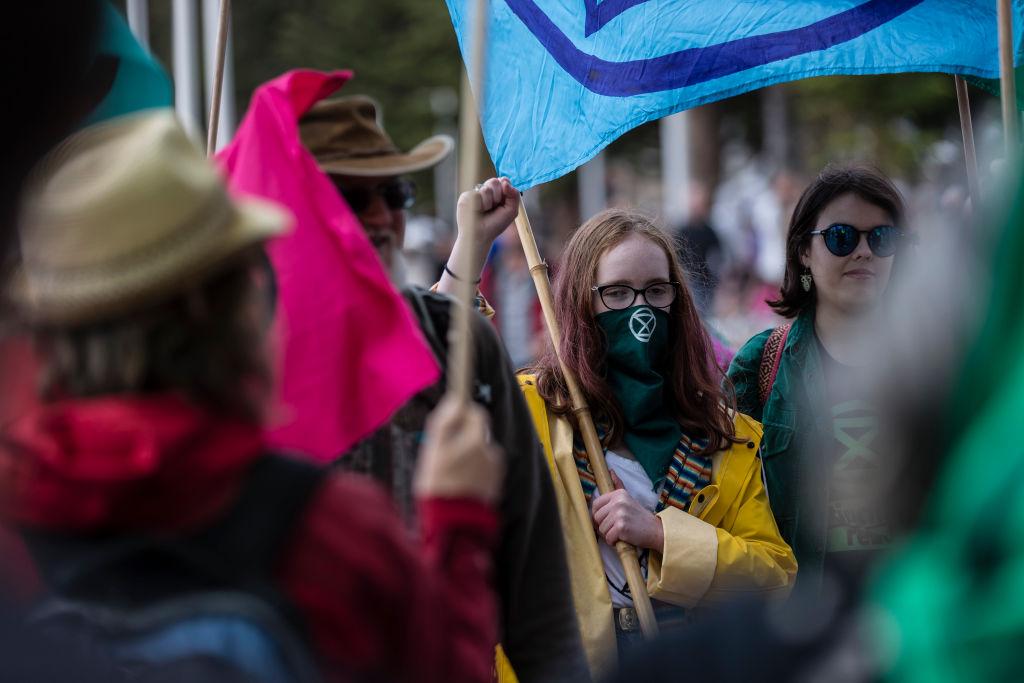 Extinction Rebellion activists gather in Sydney, Australia on Oct. 11, 2019. (Photo by Brook Mitchell/Getty Images)