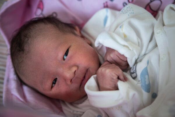 A newborn baby in a private obstetric hospital in Wuhan, Hubei Province, China, on Feb. 21, 2020. (Getty Images)