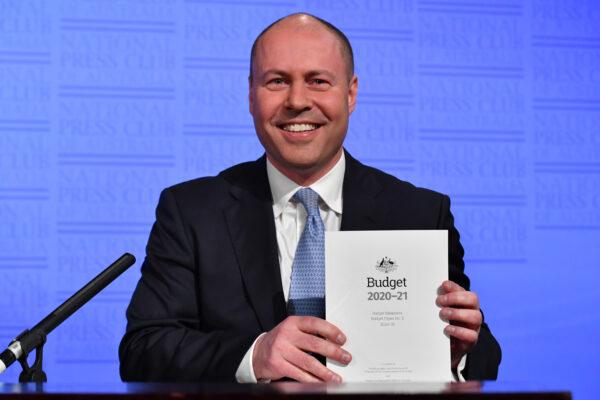 Federal treasurer Josh Frydenberg prior to his budget address at the National Press Club in Canberra, Australia, on Oct. 7, 2020.<br/>(Sam Mooy/Getty Images)
