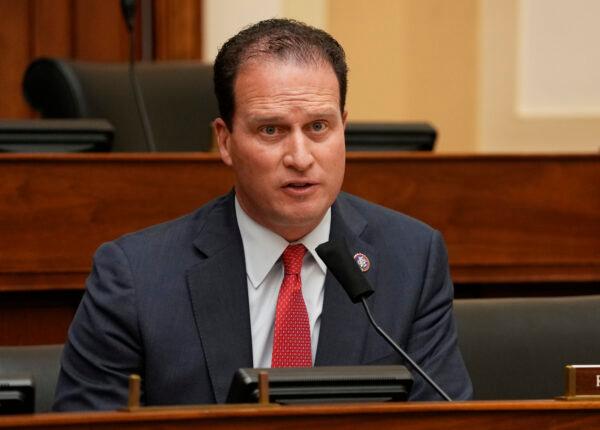 Rep. August Pfluger (R-Texas) speaks during a hearing in Washington on March 10, 2021. (Ken Cedeno/Pool/Getty Images)