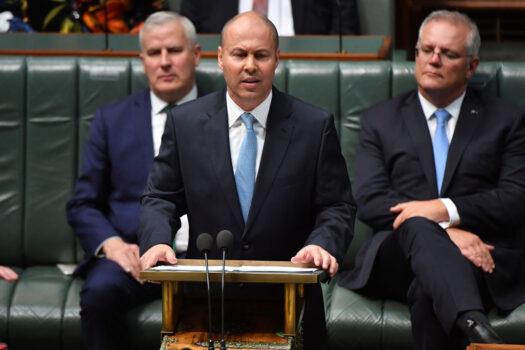 Treasurer Josh Frydenberg delivers the budget in the House of Representatives on May 11, 2021, in Canberra, Australia. (Sam Mooy/Getty Images)