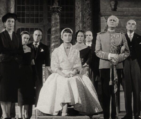 Audrey Hepburn as the princess in her most royal costume of "Roman Holiday." (Public Domain)