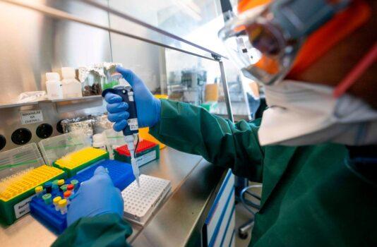 A molecular biologist prepares a RT-PCR test at the IAEA's laboratories in Seibersdorf, Austria, on May 7, 2020. (Joe Klamar/AFP via Getty Images)