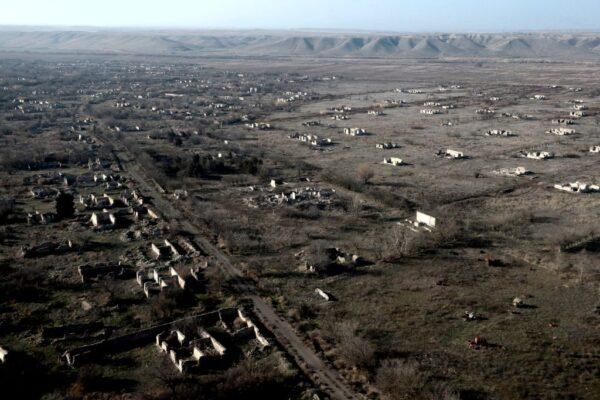 The ruins of the village of Zangilan, Azerbaijan, on Jan. 5, 2021. (Tofik Babayev/AFP via Getty Images)