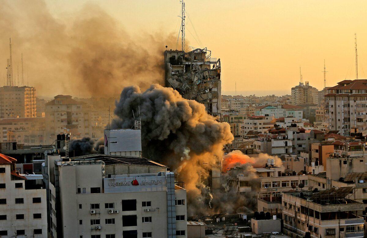 Israel confirmed it struck the tower building. (QUSAY DAWUD/AFP via Getty Images)