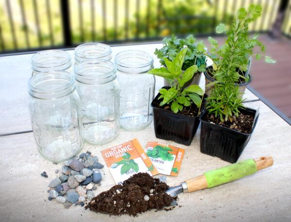 Items needed to begin a mason jar garden. (Jeff Perkin)