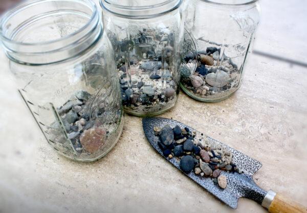 Line the bottom of the jar with pebbles to allow for proper drainage. (Jeff Perkin)