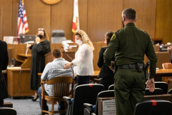 Orange County Sheriff Don Barnes attends the graduation of two Young Adult Court program participants as they have their felony charges dismissed at the Orange County Central Justice Center in Santa Ana, Calif., on Sept. 18, 2020. (John Fredricks/The Epoch Times)