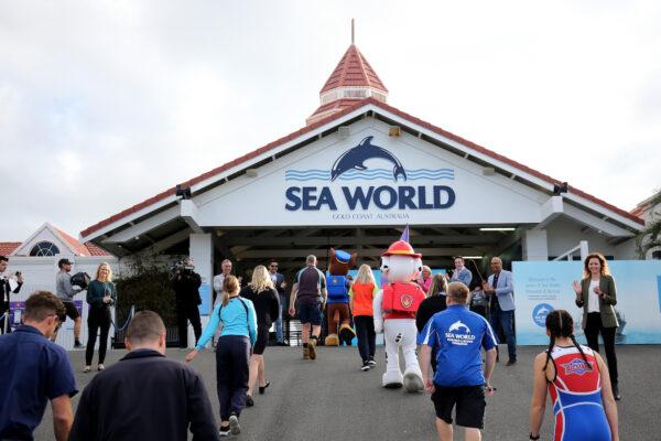 Sea World employees arrive for work in Gold Coast, Australia on June 26, 2020. (Chris Hyde/Getty Images)
