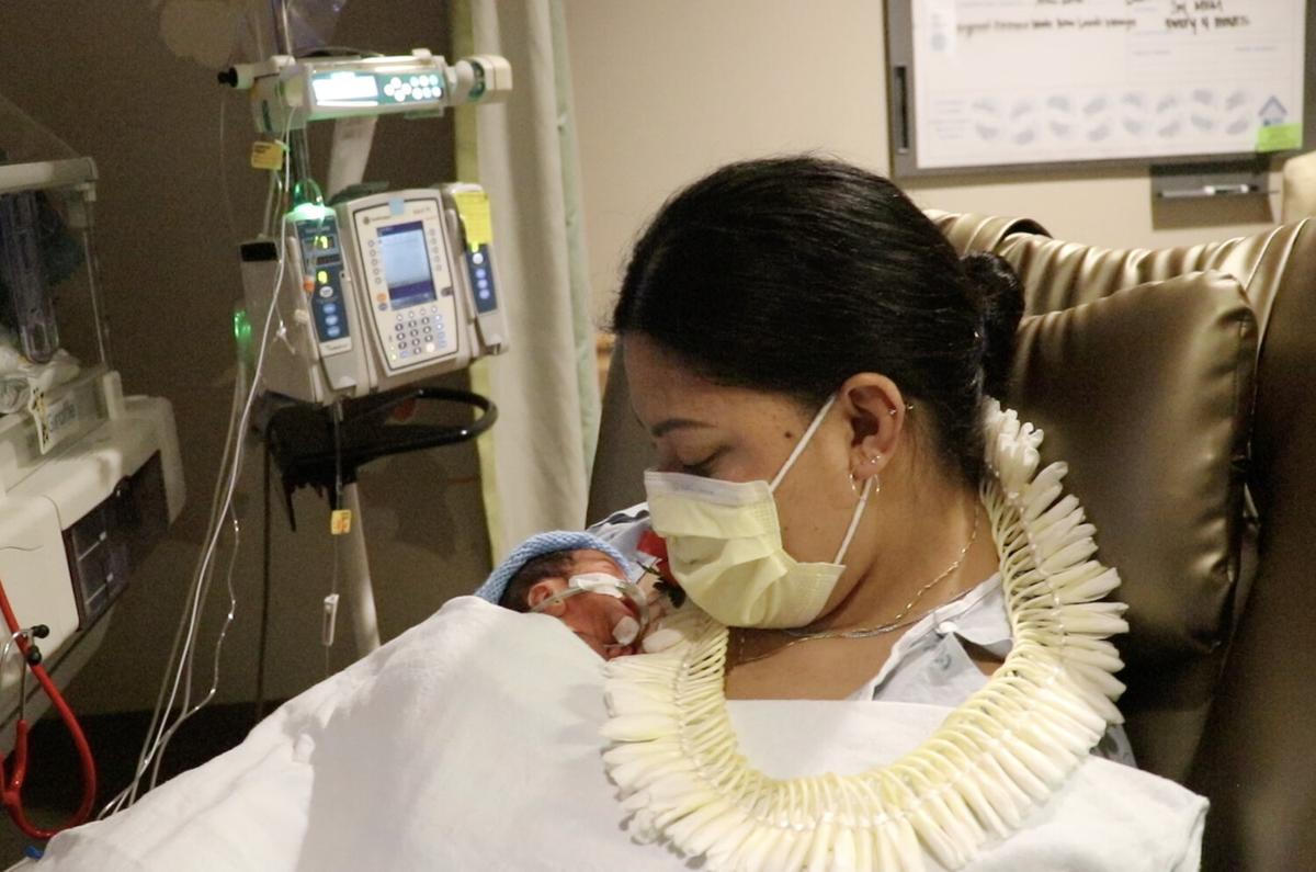 Lavi with her baby, Raymond. (Courtesy of <a href="https://www.hawaiipacifichealth.org/">Hawai‘i Pacific Health</a>)