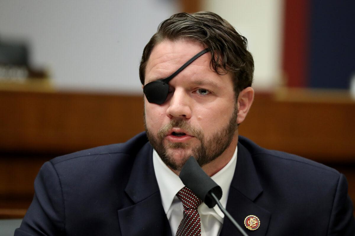 House Homeland Security Committee member Rep. Dan Crenshaw (R-TX) speaks during a hearing in the Rayburn House Office Building on Capitol Hill in Washington on Sept. 17, 2020. (Chip Somodevilla/Getty Images)