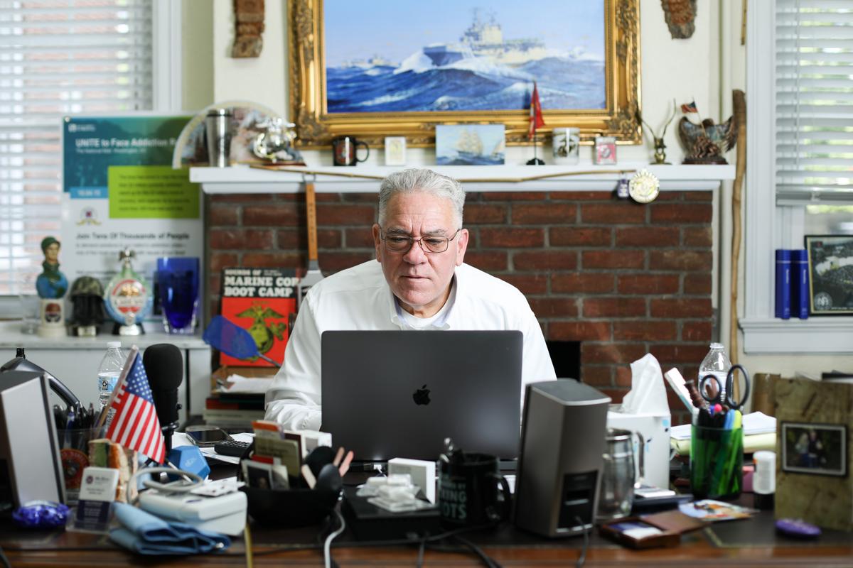 John Shinholser, president and co-founder of The McShin Foundation, a nonprofit recovery community organization in Richmond, Va., on May 13, 2021. (Samira Bouaou/The Epoch Times)