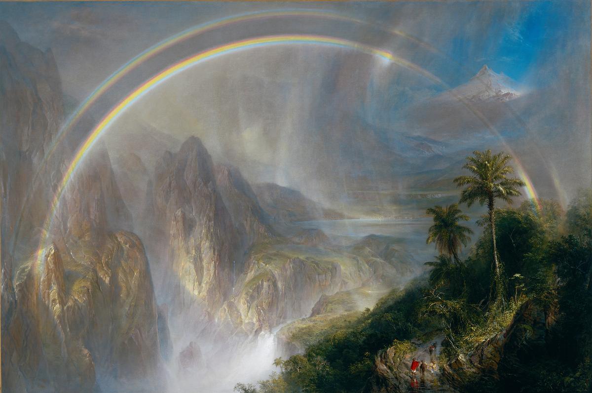 弗雷德里克‧愛德溫‧丘奇(Frederic Edwin Church),《熱帶雨季》(Rainy Season in the Tropics),約1866年作,布面油畫,三藩市美術博物館藏。(公有領域)