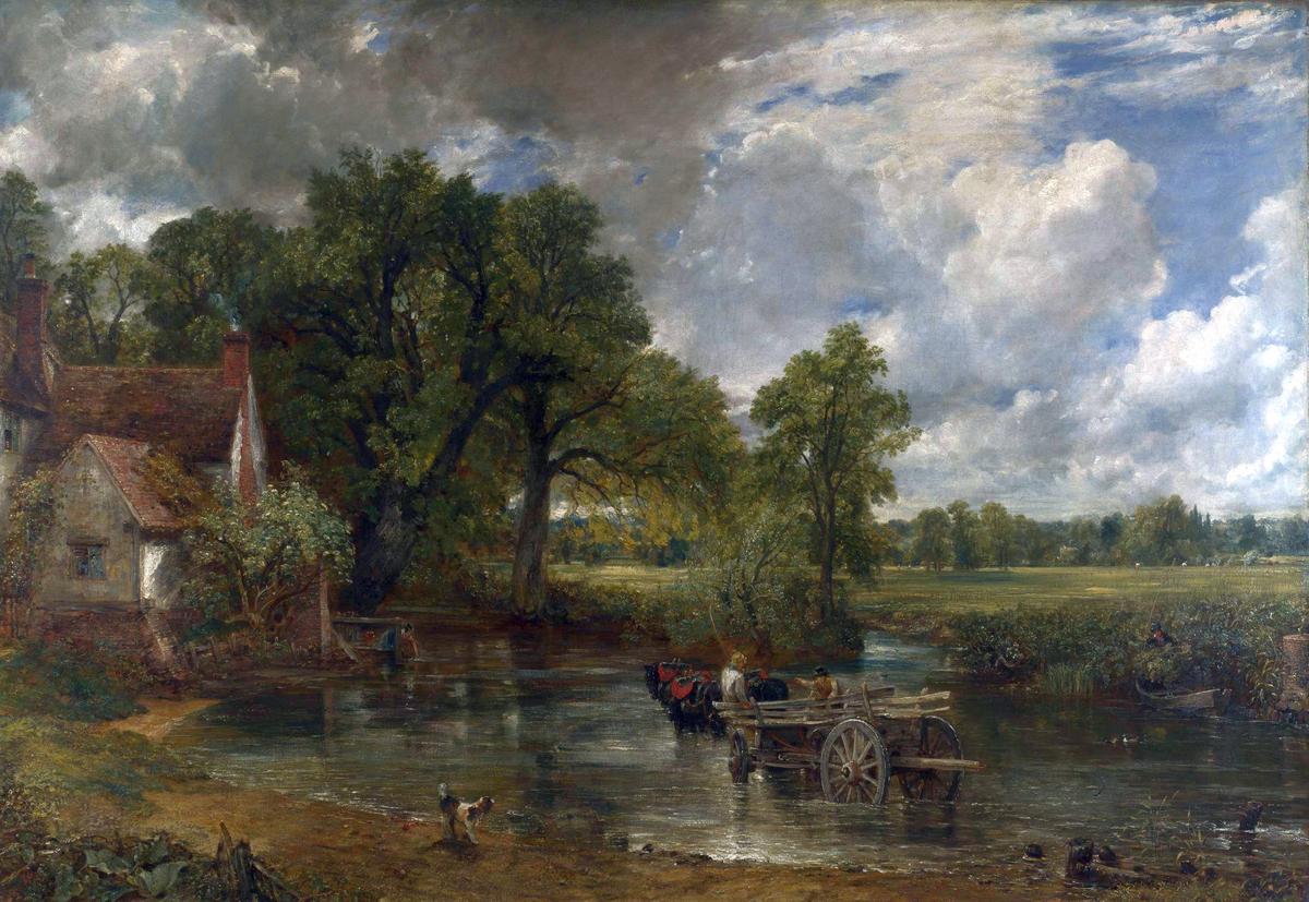 "The Hay Wain," by John Constable, circa 1821. Oil on canvas. Presented by Henry Vaughan, 1886. National Gallery, London. (Public Domain)