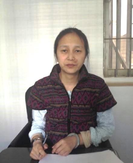 A photo of Chen Yinghua during a four-year sentence in the Detention Center of Shijiazhuang prison, in Hebei Province, where she suffered wounds on her face during multiple violent force-feeding sessions. (Courtesy of <a href="https://en.minghui.org/">Minghui.org</a>)