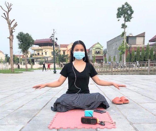 Thu Hien Ta, 33, practices the fifth exercise of Falun Gong. (Courtesy of Thu Hien Ta)