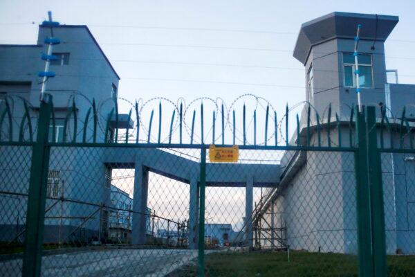 A perimeter fence is constructed around what is officially known as a vocational skills education center in Dabancheng in Xinjiang Uyghur Region, China, on Sept. 4, 2018. (Thomas Peter/Reuters)