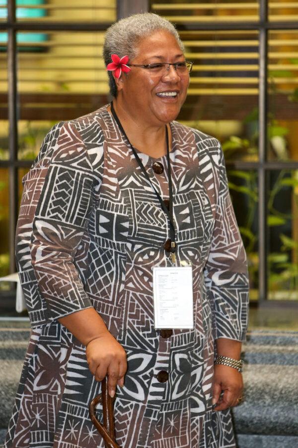 Samoan Prime Minister Elect Fiame Naomi Mata'afa speaks during the Pacific Parliamentary and Political Leaders Forum at Parliament in Wellington, New Zealand, on April 18, 2013. (Hagen Hopkins/Getty Images)