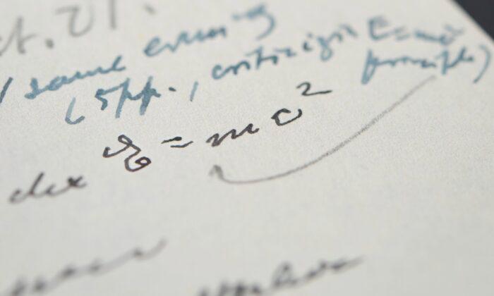 Handwritten Example of Famous Einstein Equation Gets $1.2 Million