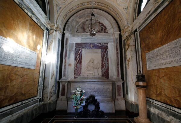 A view of poet Dante Alighieri's tomb in Ravenna, Italy, on May 8, 2021. (Antonio Calanni/AP Photo)