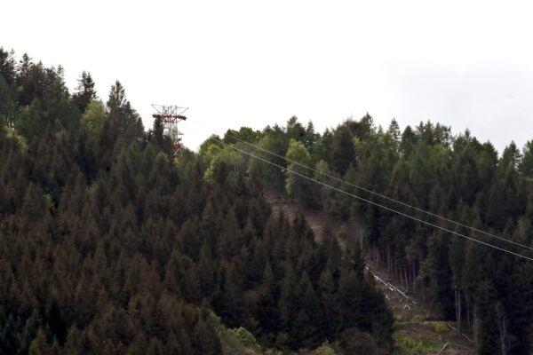 A view of the cable car line that collapsed near Stresa, Italy, on May 23, 2021. (Antonio Calanni/AP Photo)
