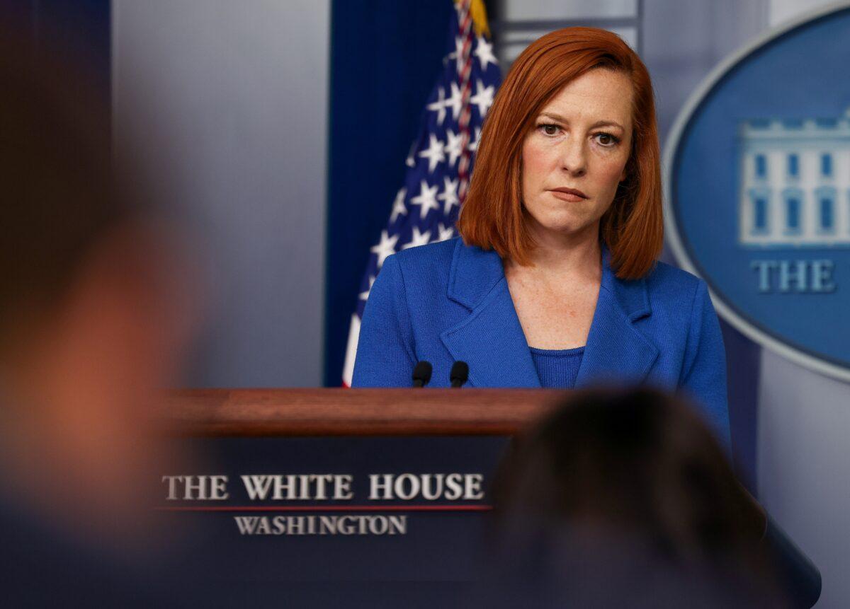 Press Secretary Jen Psaki holds a press briefing at the White House in Washington, U.S. May 24, 2021. (Evelyn Hockstein/Reuters)