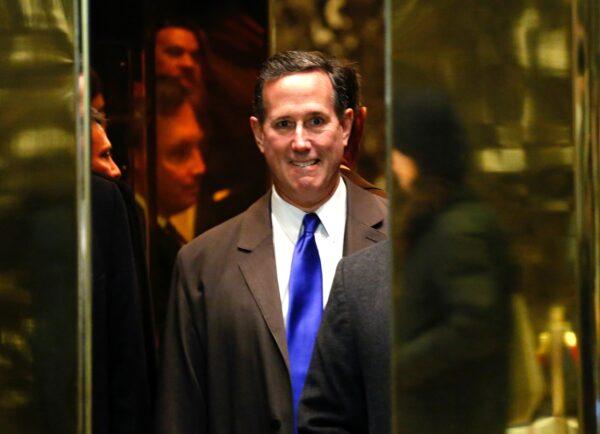 Rick Santorum arrives for a meeting with U.S. President-elect Donald Trump at Trump Tower in New York on Dec. 12, 2016. (Kena Betancur/AFP via Getty Images)