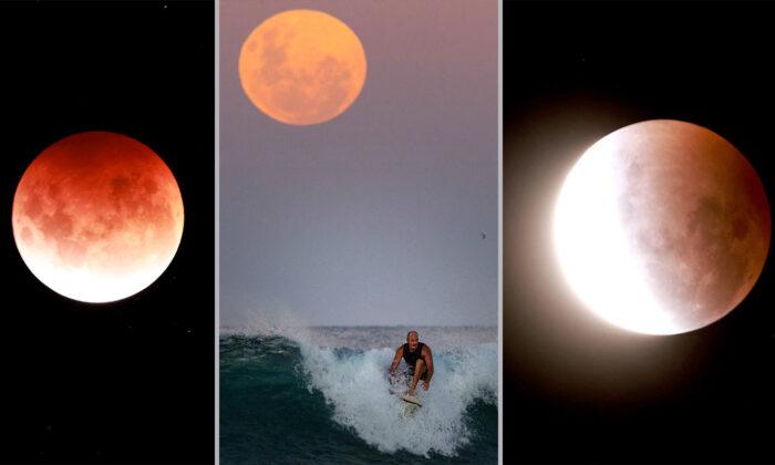 Unreal Photos Show ‘Super Blood Moon’ During Total Lunar Eclipse Across the Pacific