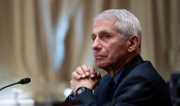 NIAID director Dr. Anthony Fauci listens during a Senate Appropriations Labor, Health and Human Services Subcommittee hearing on Capitol Hill in Washington, on May 26, 2021. (Sarah Silbiger/Pool/Getty Images)