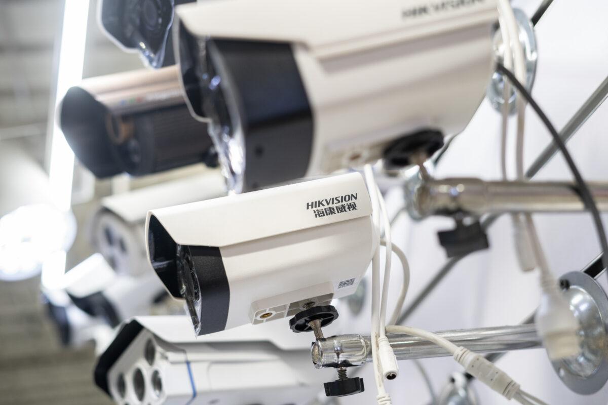 Hikvision cameras in an electronic mall in Beijing on May 24, 2019. (Fred Dufour/AFP via Getty Images)