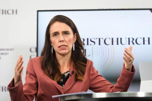 Prime Minister Jacinda Ardern during the Christchurch Call international leaders' summit on May 15, 2021, in Wellington, New Zealand. (Mark Tantrum/Getty Images)