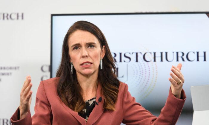 Prime Minister Jacinda Ardern during the Christchurch Call international leaders' summit in Wellington, New Zealand on May 15, 2021. (Mark Tantrum/Getty Images)