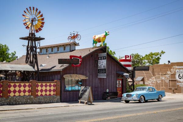 The Cross Eyed Cow Pizza restaurant in Oro Grande, Calif., on May 18, 2021. (John Fredricks/The Epoch Times)