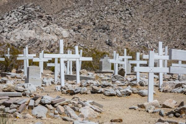 The cemetery in Oro Grande, Calif., on May 18, 2021. (John Fredricks/The Epoch Times)