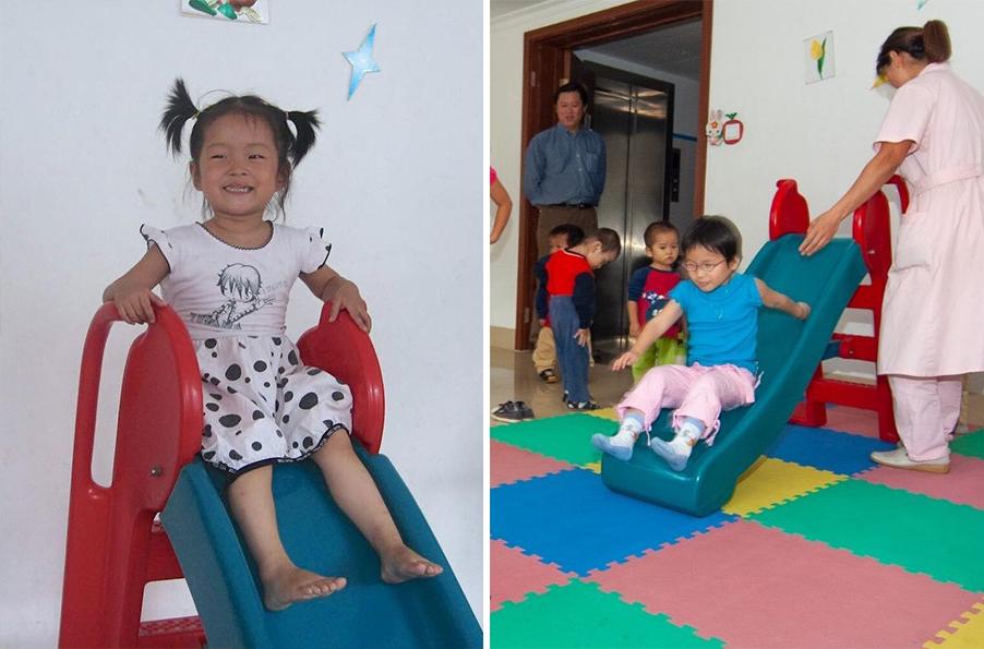 (Left) Ruby in China; (Right) Ally at the same orphanage. (Courtesy of <a href="https://www.facebook.com/ruby.wierzbicki.5">Ruby Wierzbicki</a> and <a href="https://www.facebook.com/aa.coleee">Ally Cole</a>)