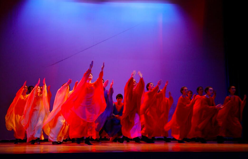Rudolf Steiner's Eurythmy, which portrays the movements of air, made by the spoken word, through dance. (Raphael House Rudolf Steiner School, New Zealand)