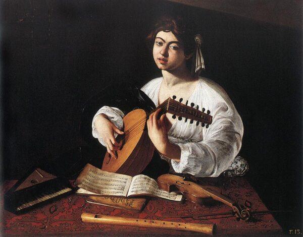 Poetry should evoke the beauty of music. “The Lute Player,” 1596, by Caravaggio. Wildenstein Collection. (Public Domain)