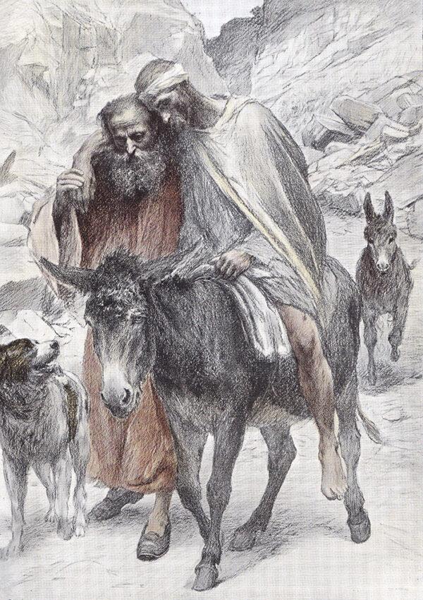 “The Good Samaritan,” an illustration by Eugène Burnand from his 1908 book “The Parables” published by Berger-Levrault. (PD-US)