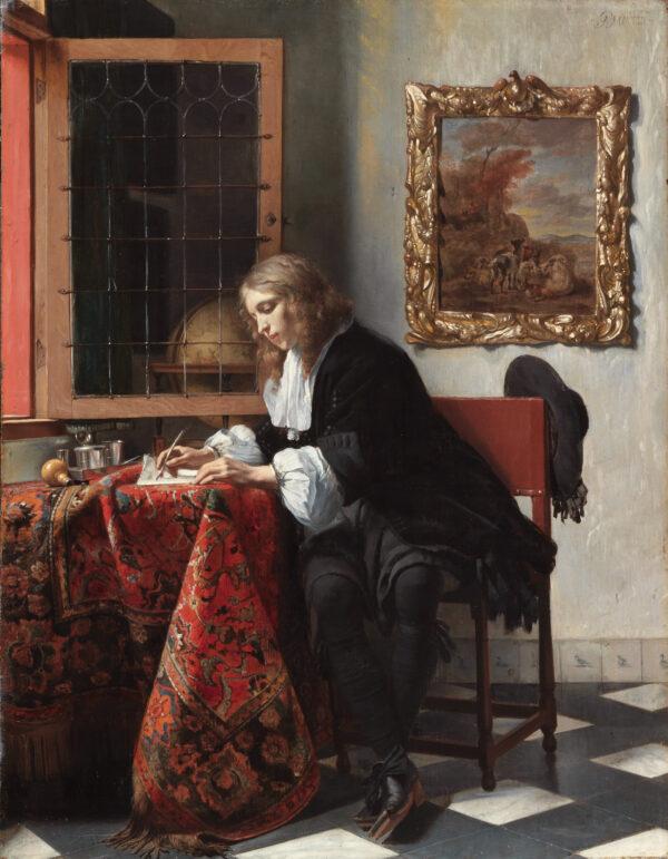 Classical poetry is not just written by those long dead. A detail from Gabriel Metsu’s circa 1665 painting “Man Writing a Letter.”  National Gallery of Ireland. (Public Domain)